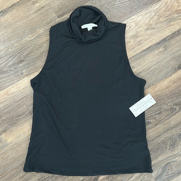 French Laundry NWT black tank top turtleneck style size Large - Picture 1 of 10